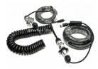 One Camera Heavy Duty Weather Resistant Rear View Camera Trailer Cable & Receptacle Set With 5-Contact Plug and Socket (49ft and 32ft extended cables included)